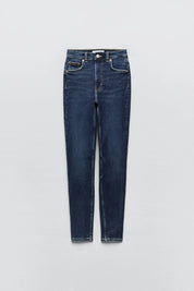 Dark Blue Wash High-Rise Skinny Jeans