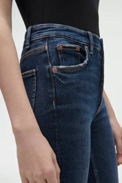 Dark Blue Wash High-Rise Skinny Jeans