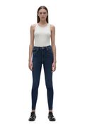 Dark Blue Wash High-Rise Skinny Jeans