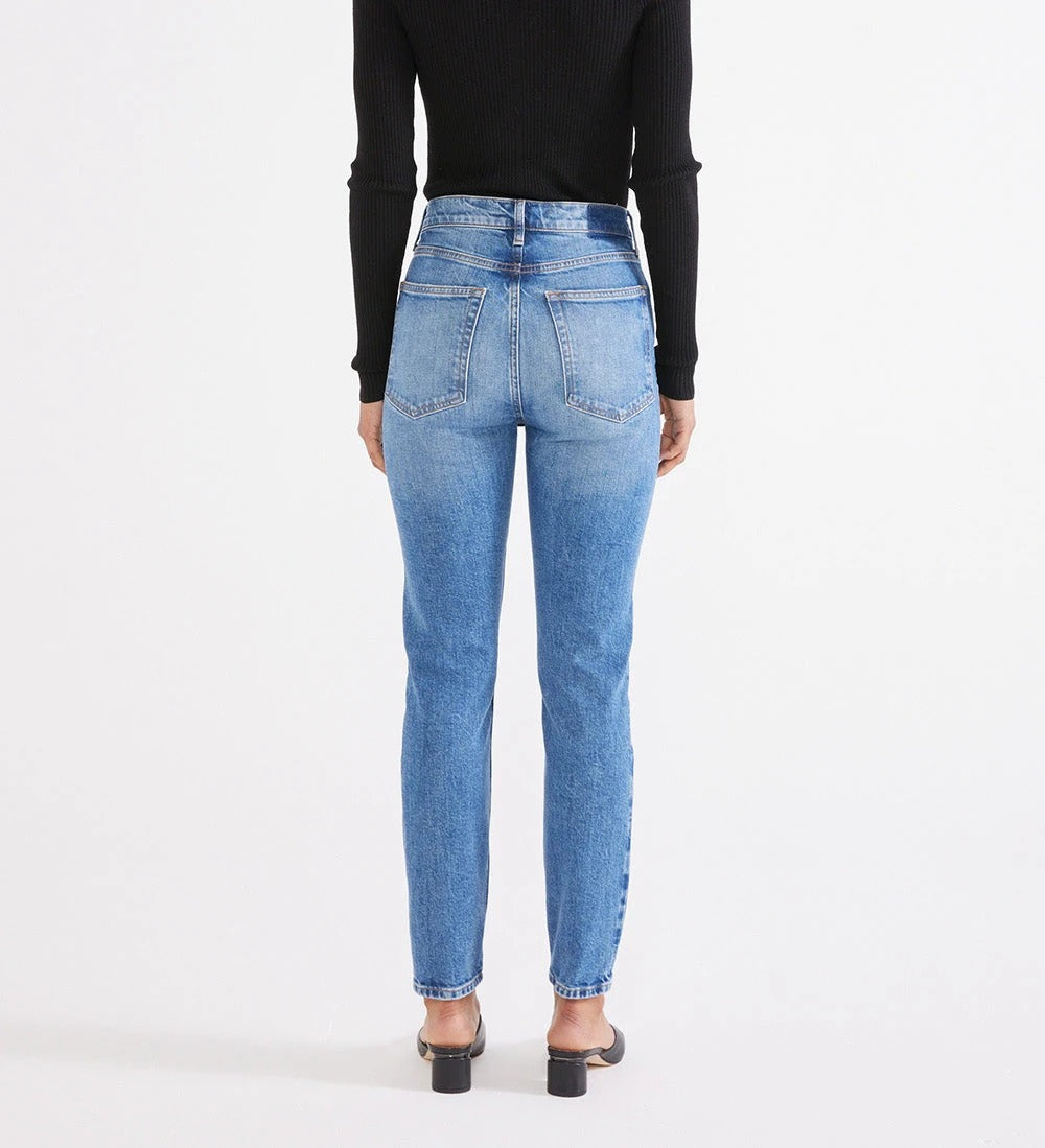 Light Blue Wash High-Rise Slim Tapered Jeans