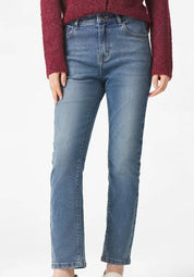 Medium Blue Wash Straight-Leg Jeans