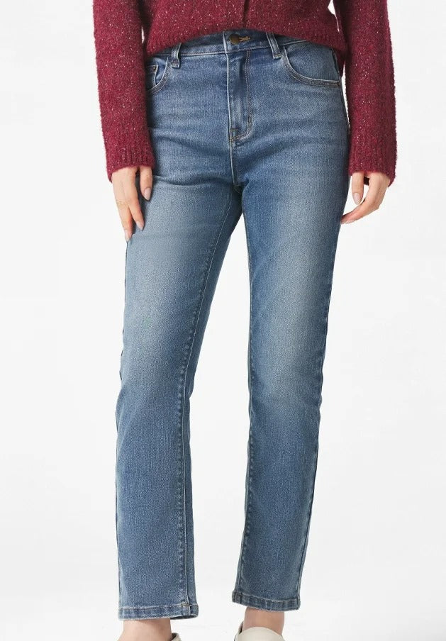 Medium Blue Wash Straight-Leg Jeans