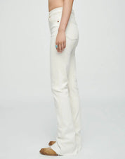 Off-White High-Rise Straight Jeans with Split Hem