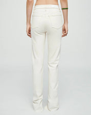 Off-White High-Rise Straight Jeans with Split Hem