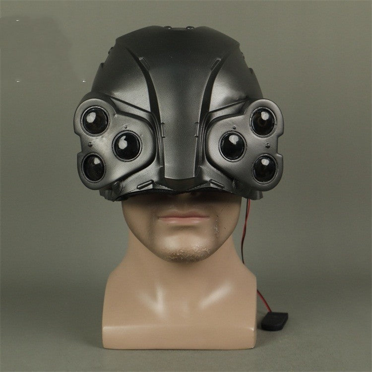 Cyberpunk Full Face Halloween Helmet Mask - Villain Design - Black