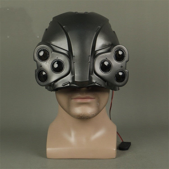 Cyberpunk Full Face Halloween Helmet Mask - Villain Design - Black
