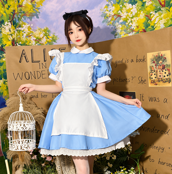 Women's Halloween Alice in Wonderland Costume with Apron