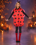 Women's Halloween Ladybug Costume with Wing Cape & Antenna Headband