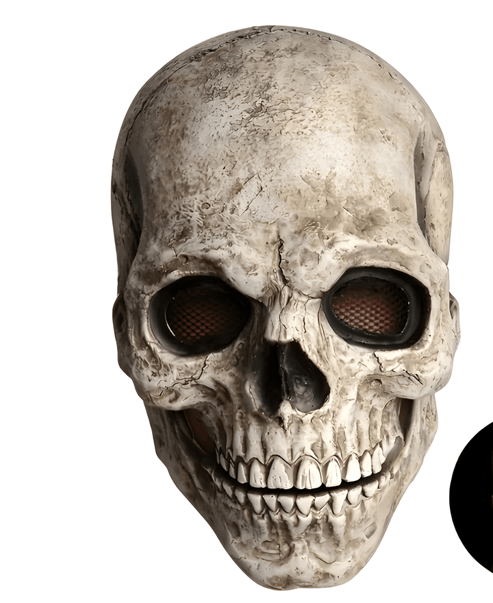 Halloween Skull Mask with Movable Jaw Full Head Latex - white