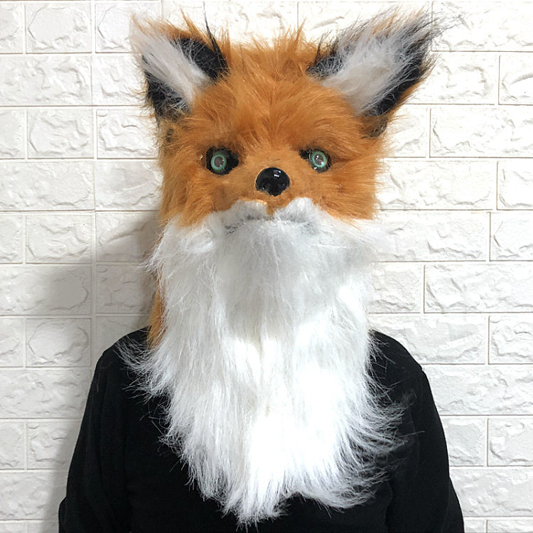 Halloween Animal Head Mask - Wolf & Fox Costume Accessory - Yellow Wolf