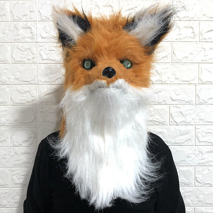 Halloween Animal Head Mask - Wolf & Fox Costume Accessory - Yellow Wolf