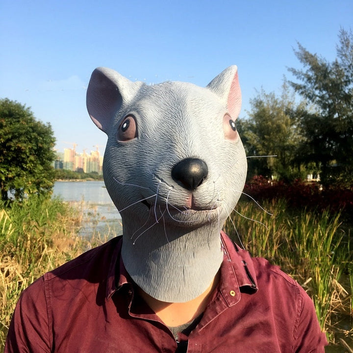 Halloween Animal Latex Mask - Fun Party Costume Accessory - Grey