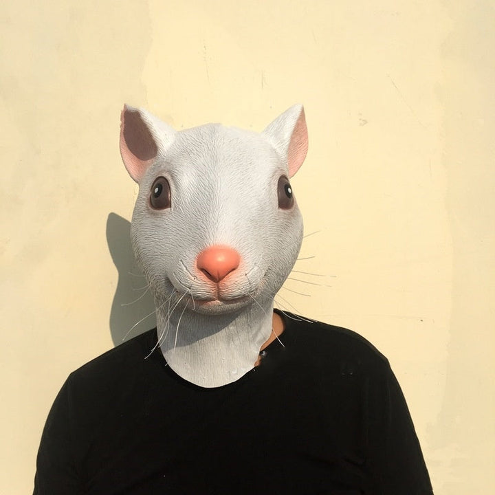 Halloween Animal Latex Mask - Fun Party Costume Accessory - White