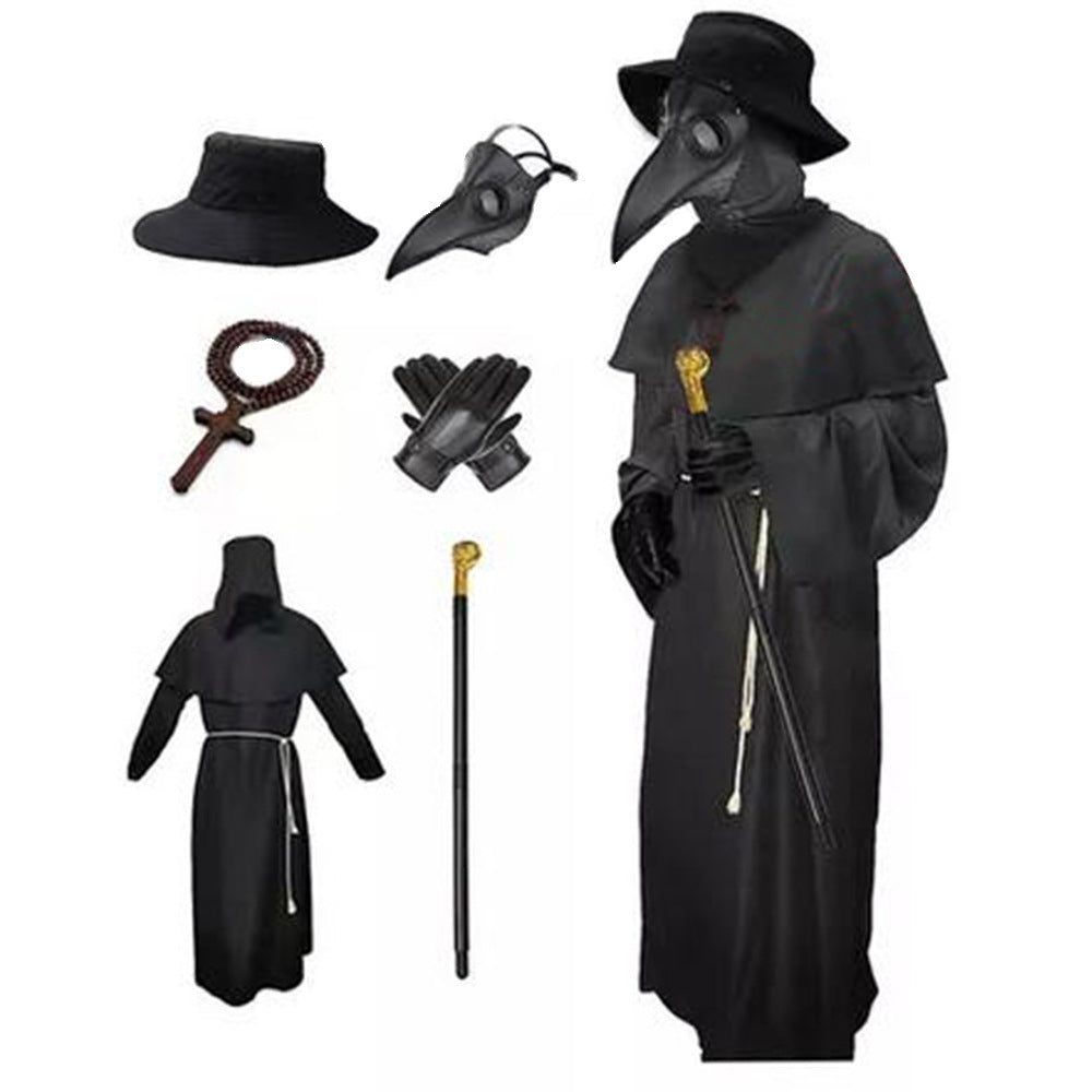 Halloween Black Plague Doctor Mask - Costume Accessory