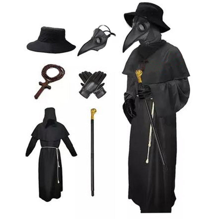 Halloween Black Plague Doctor Mask - Costume Accessory