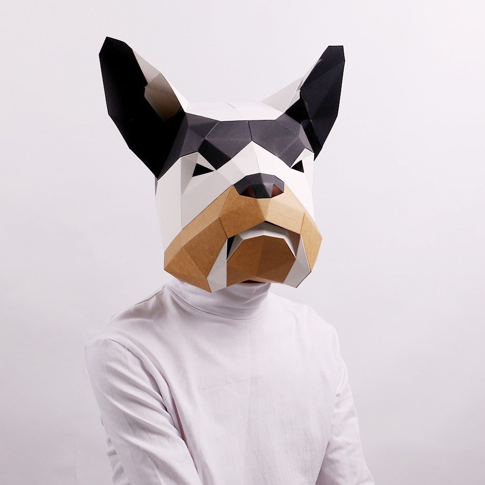 Halloween Bulldog Mask Craft Kit - DIY Cardboard Head