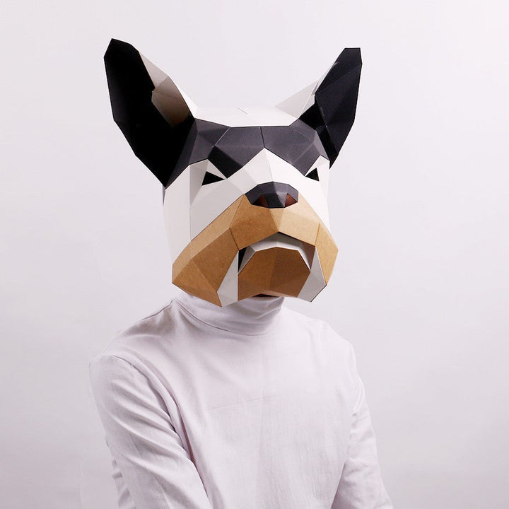 Halloween Bulldog Mask Craft Kit - DIY Cardboard Head
