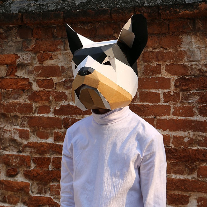 Halloween Bulldog Mask Craft Kit - DIY Cardboard Head