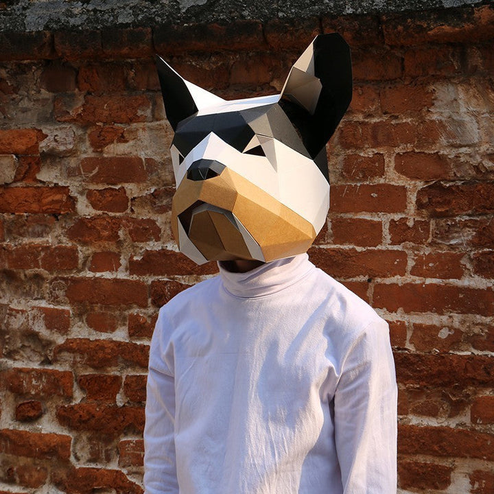 Halloween Bulldog Mask Craft Kit - DIY Cardboard Head