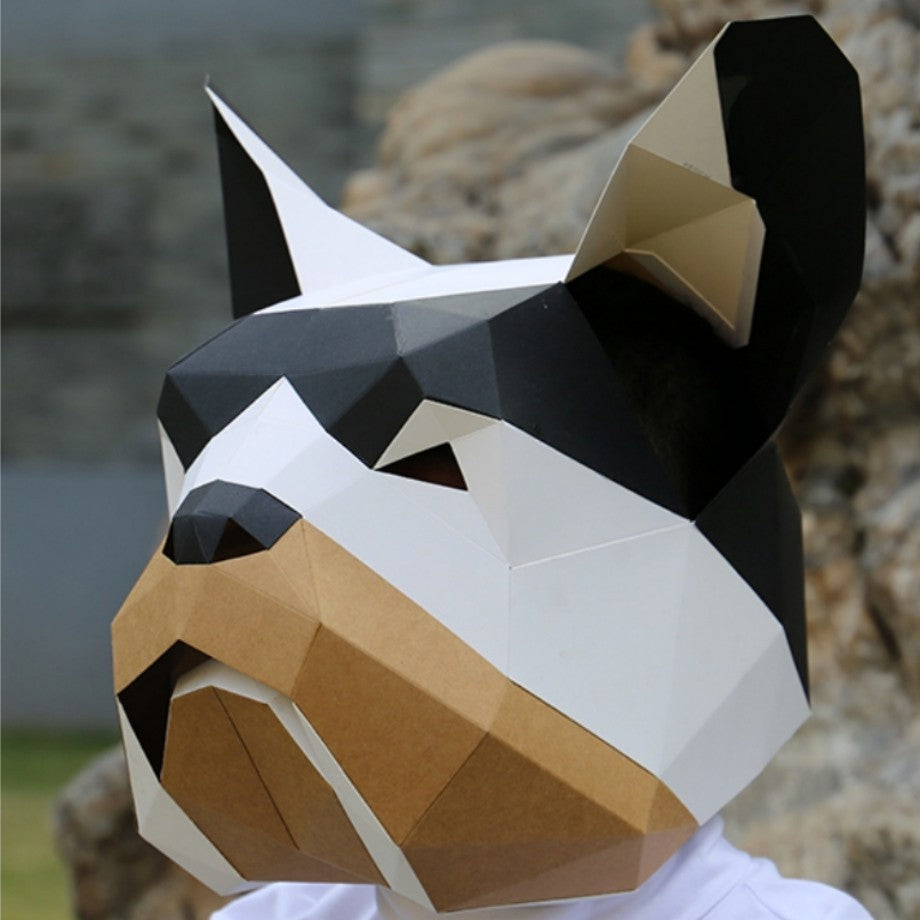 Halloween Bulldog Mask Craft Kit - DIY Cardboard Head