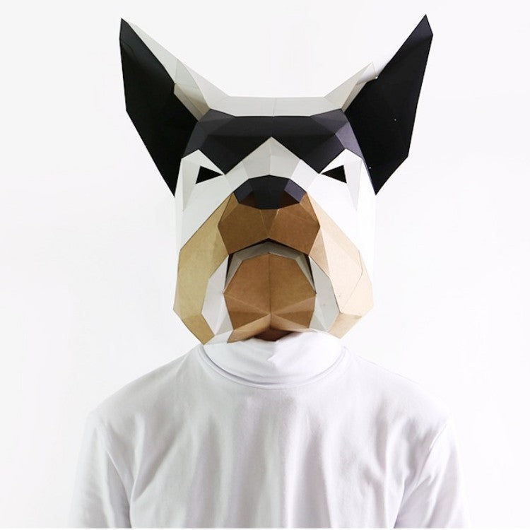 Halloween Bulldog Mask Craft Kit - DIY Cardboard Head