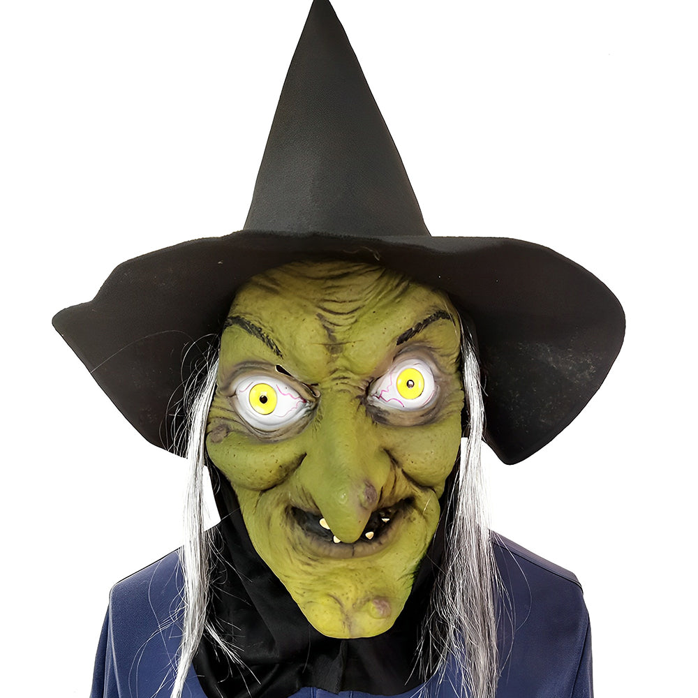 Halloween Character Mask – Full Face Costume Party Accessory - Yellow-Faced Witch