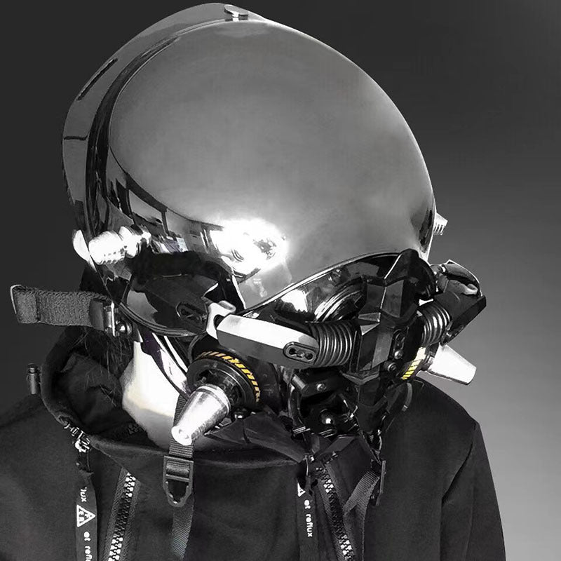 Halloween Cyberpunk Light-Up Mask - Sci-Fi Roleplay Accessory