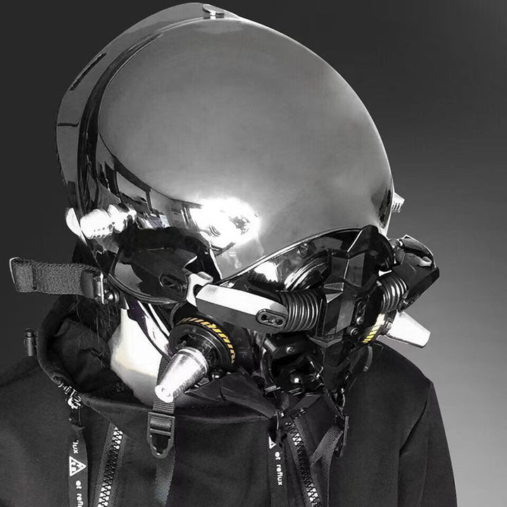 Halloween Cyberpunk Light-Up Mask - Sci-Fi Roleplay Accessory