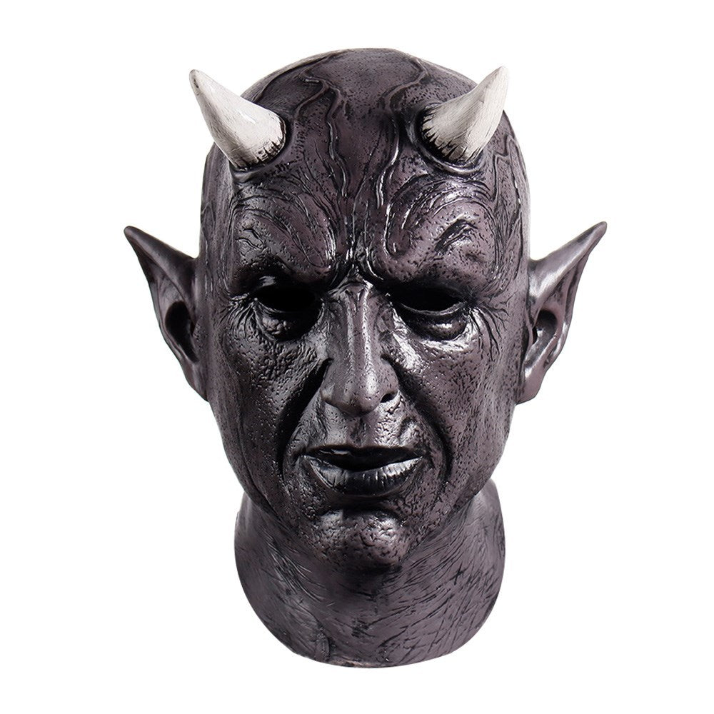 Halloween Demon Horn Mask Latex Headpiece - Party Costume Accessory