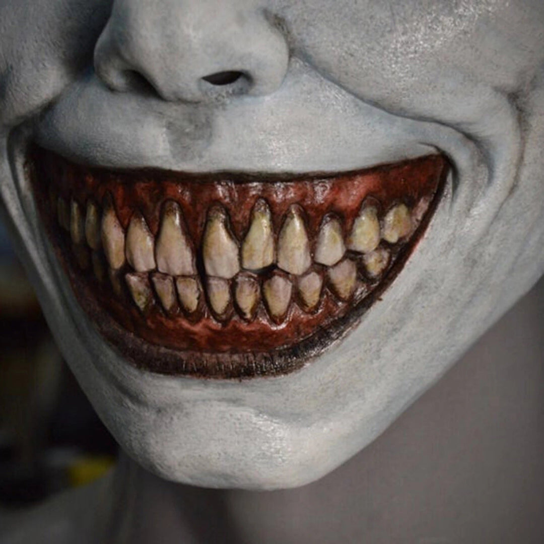 Halloween Demon Mask with White Eyes - Latex Costume Accessory