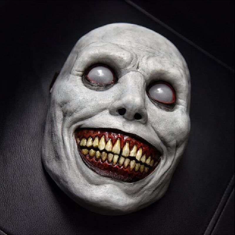 Halloween Demon Mask with White Eyes - Latex Costume Accessory