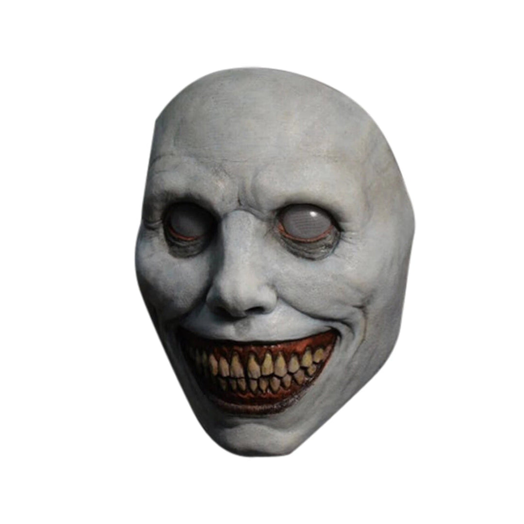 Halloween Demon Mask with White Eyes - Latex Costume Accessory