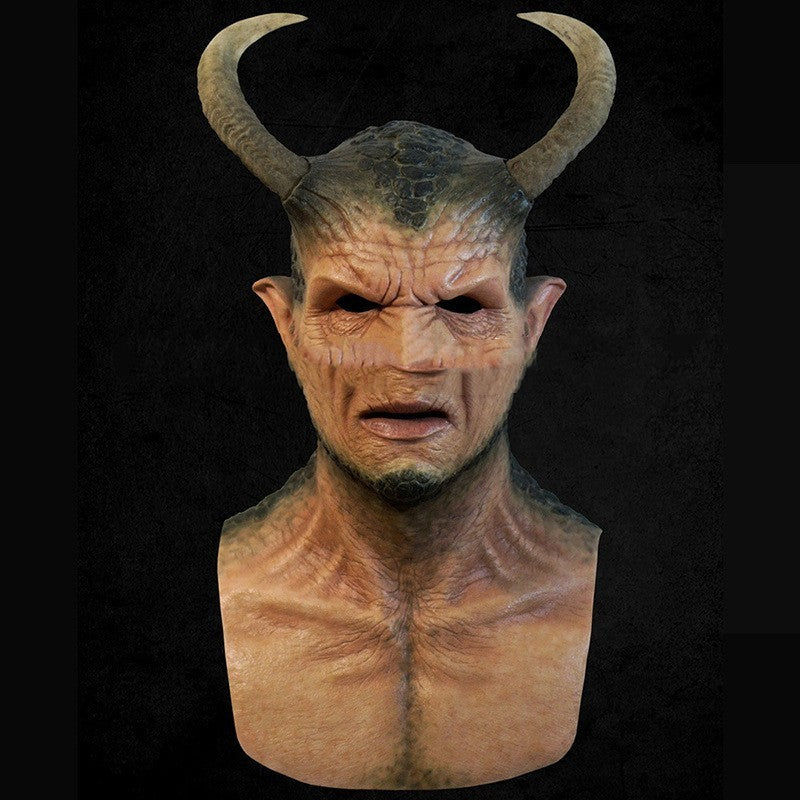 Halloween Devil Mask Full Head - Red Demon Costume Accessory