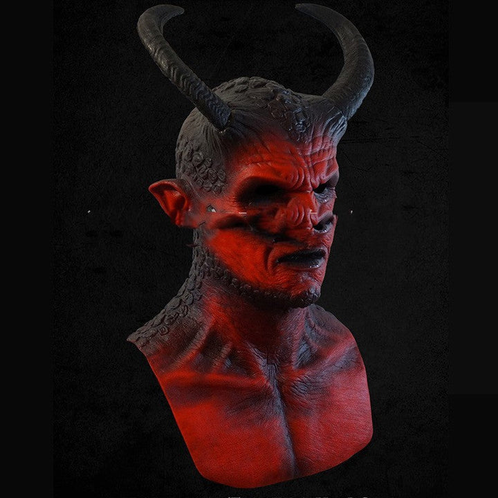 Halloween Devil Mask Full Head - Red Demon Costume Accessory