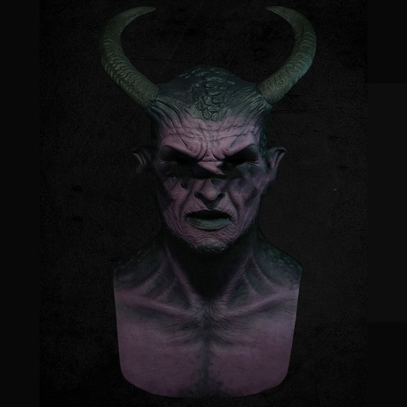 Halloween Devil Mask Full Head - Red Demon Costume Accessory
