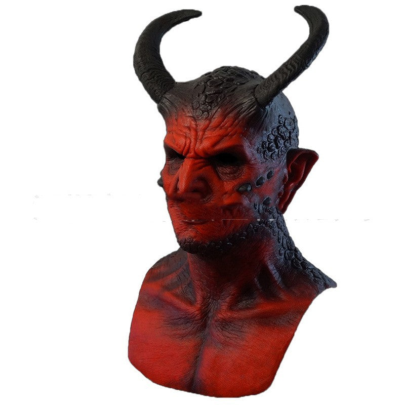 Halloween Devil Mask Full Head - Red Demon Costume Accessory