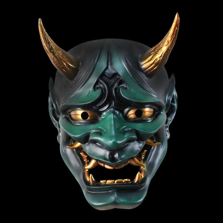 Halloween Devil Mask Resin - Party Costume Accessory - Green