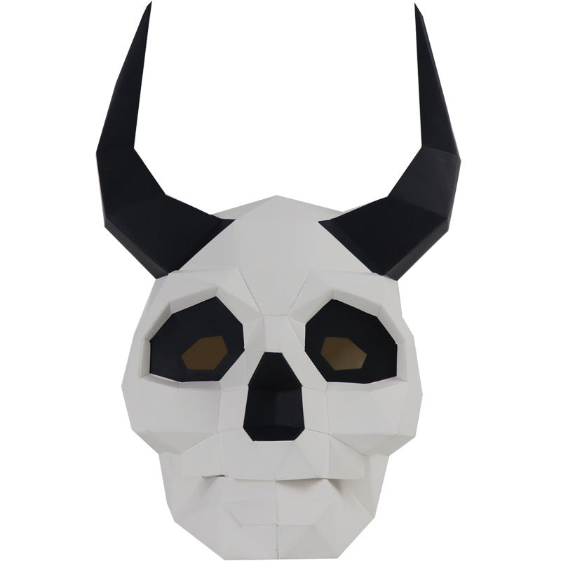 Halloween Devil Skull Mask - DIY Paper Craft Kit - Horned Skull