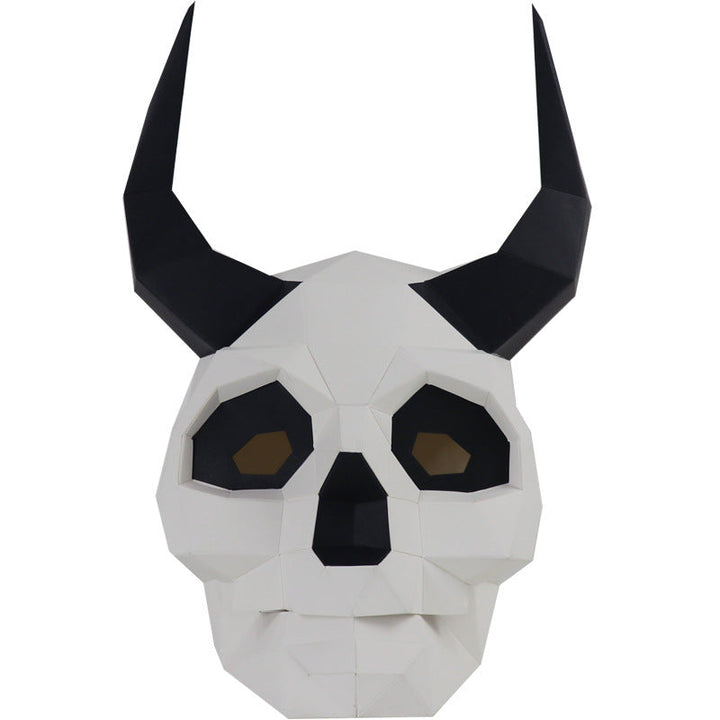Halloween Devil Skull Mask - DIY Paper Craft Kit - Horned Skull