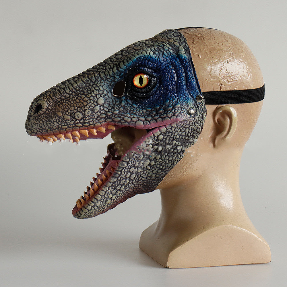 Halloween Dinosaur Mask with Moving Mouth - Latex Costume Accessory