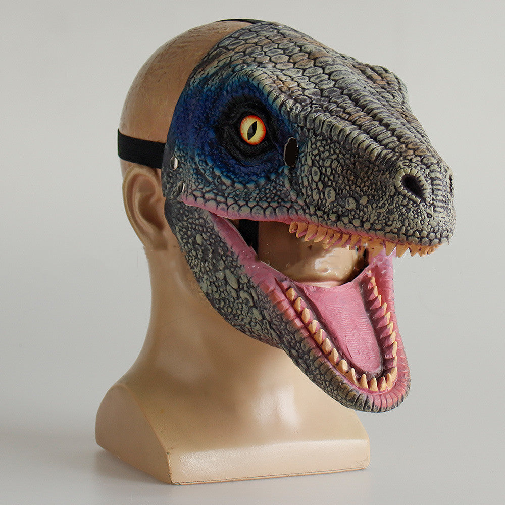 Halloween Dinosaur Mask with Moving Mouth - Latex Costume Accessory