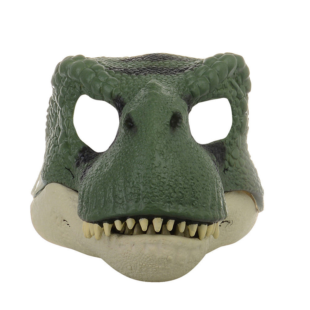 Halloween Dinosaur Mask with Moving Mouth - Latex Roleplay - Green