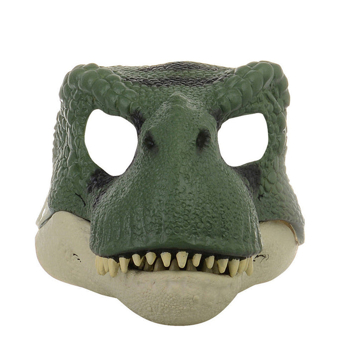 Halloween Dinosaur Mask with Moving Mouth - Latex Roleplay - Green