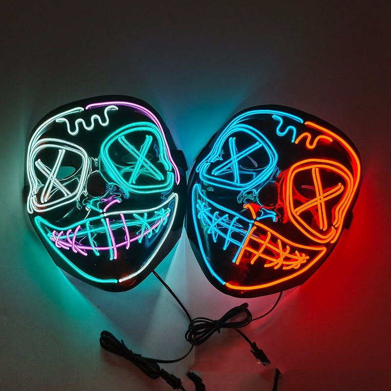 Halloween EL Wire Horror Full Face Light-Up Mask