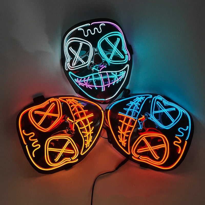 Halloween EL Wire Horror Full Face Light-Up Mask