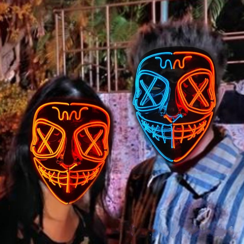 Halloween EL Wire Horror Full Face Light-Up Mask