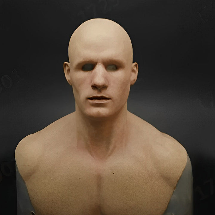 Halloween Elderly Character Mask – Full Face Party Costume - Bald Head