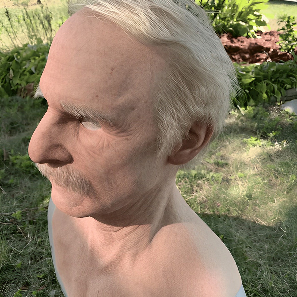 Halloween Elderly Character Mask – Full Face Party Costume
