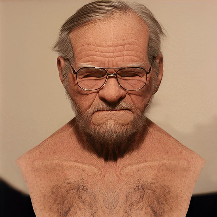 Halloween Elderly Character Mask – Full Face Party Costume