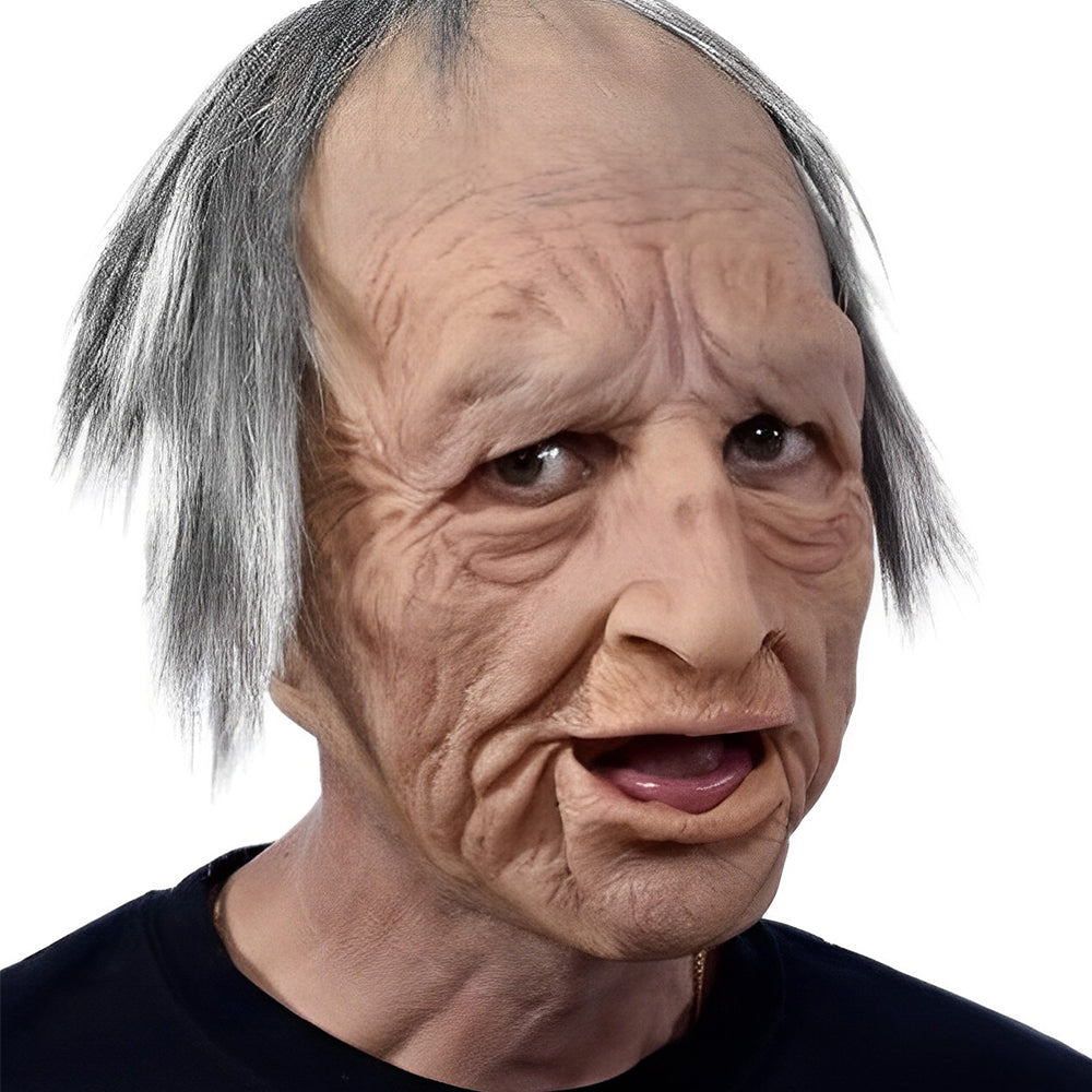 Halloween Elderly Character Mask – Full Face Party Costume - Evil Old Man
